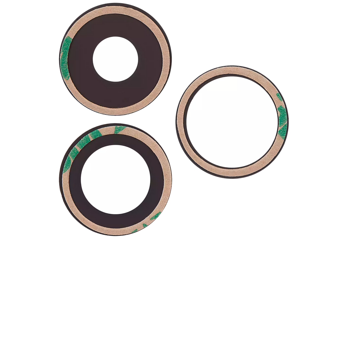 Back Camera Lens (Glass Only) With Adhesive For iPhone 14 Pro / 14 Pro Max (3 Piece Set) (10 Pack) (Premium) (Real Sapphire)