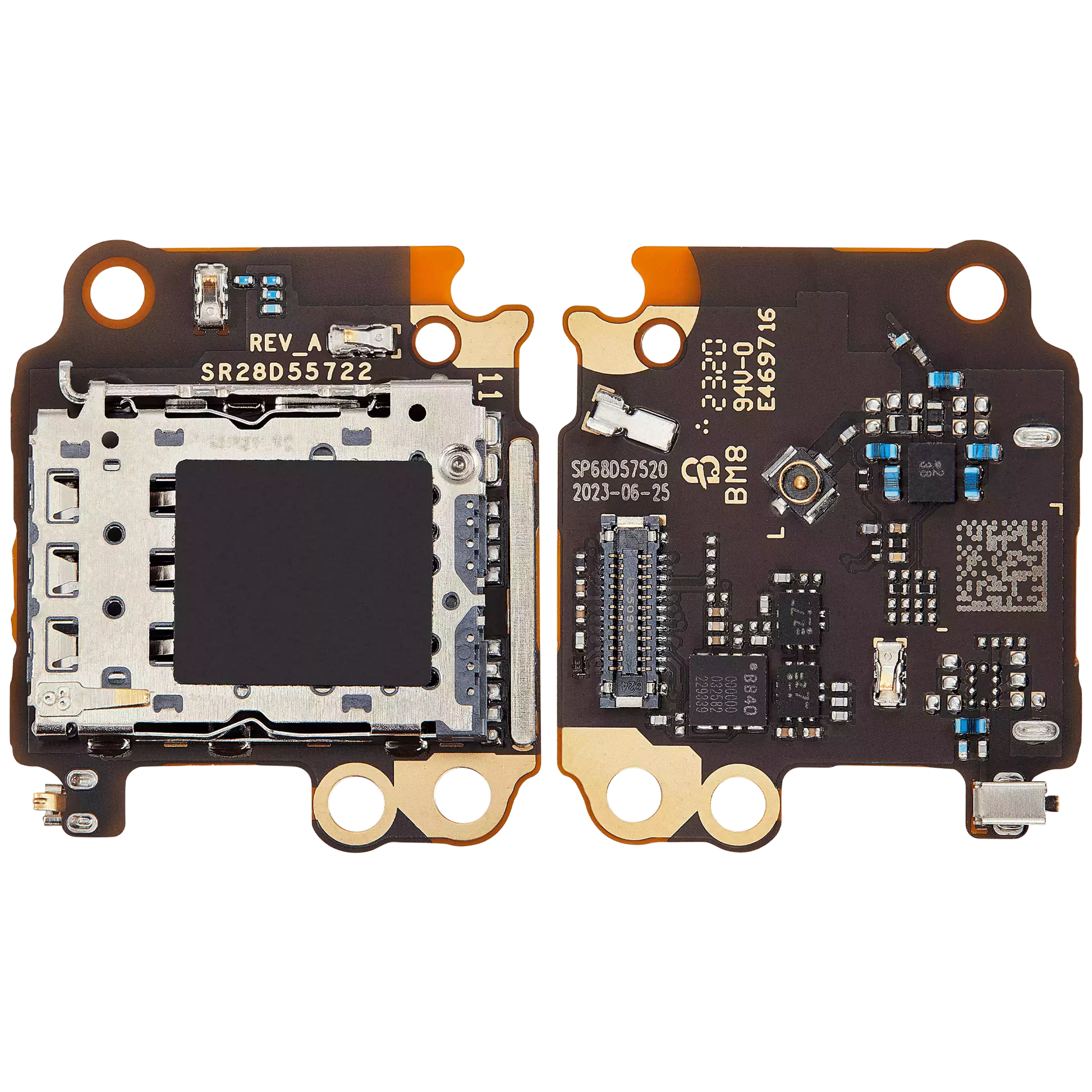 PCB Board With Sim Card Reader Assembly For Motorola Moto G14 (XT2341 / 2023) (Genuine OEM) replacement part SKU 107082141720 image 2