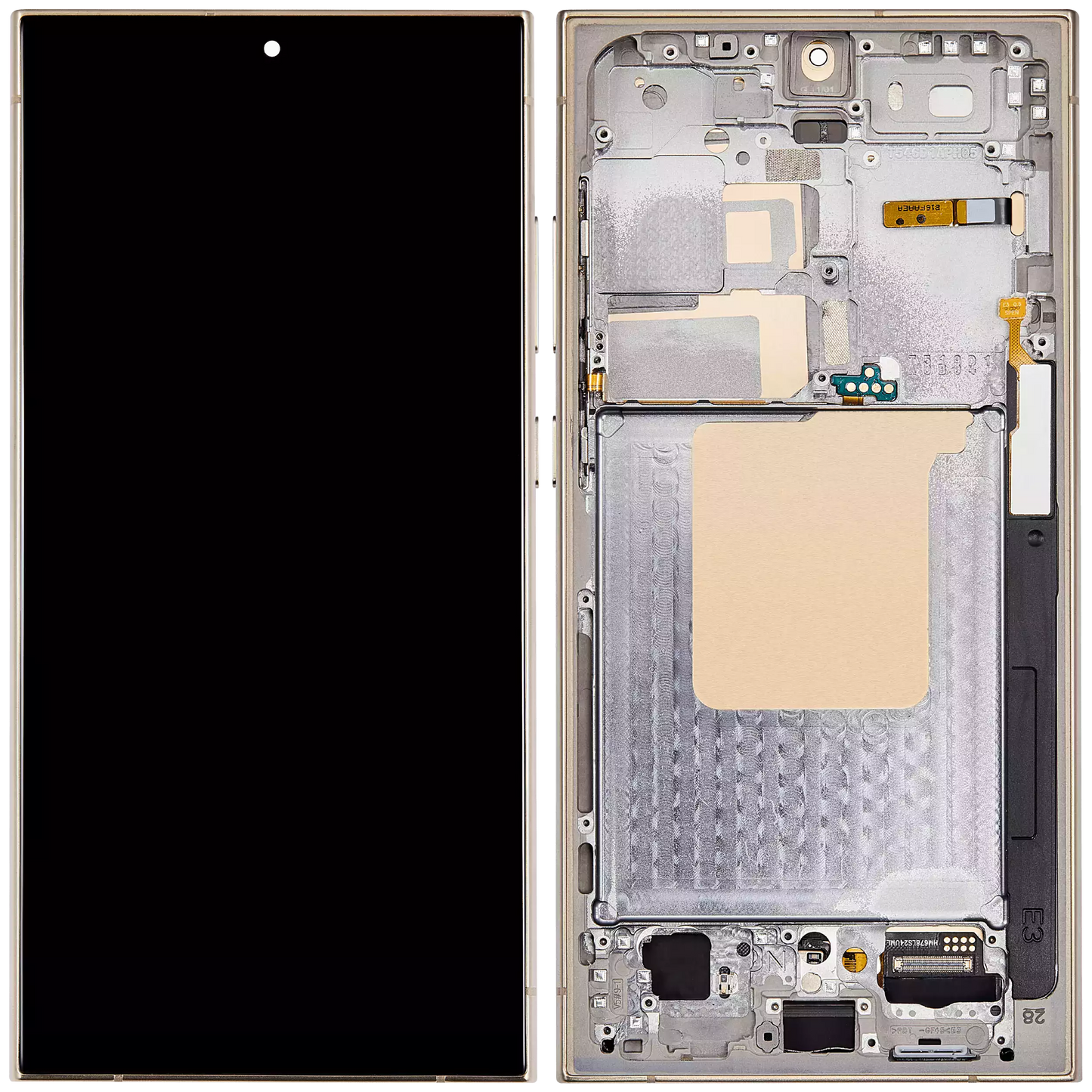 OLED Assembly With Frame For Samsung Galaxy S24 Ultra (US & International Version) (Aftermarket Plus) (Titanium Yellow)