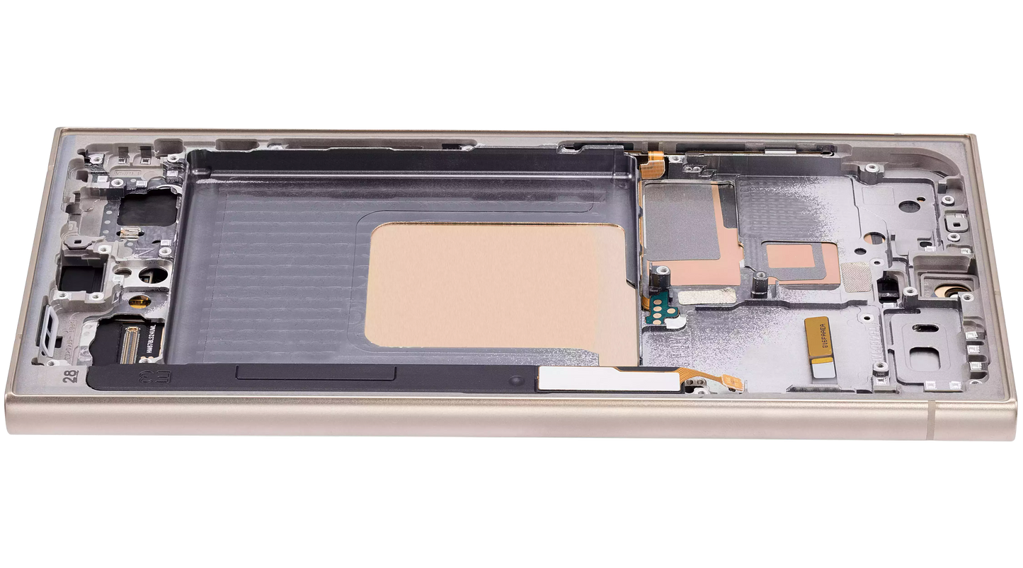 OLED Assembly With Frame For Samsung Galaxy S24 Ultra (US & International Version) (Aftermarket Plus) (Titanium Yellow)