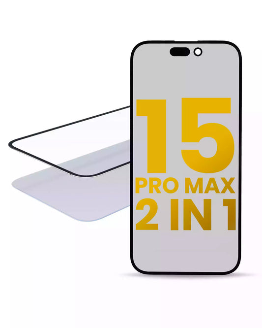 2 in 1 (Glass + OCA Pre-Installed) For iPhone 15 Pro Max (OCA Master) (2 Pack)