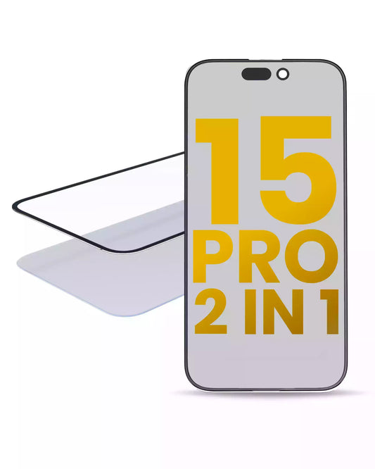 2 in 1 (Glass + OCA Pre-Installed) For iPhone 15 Pro (OCA Master) (2 Pack)