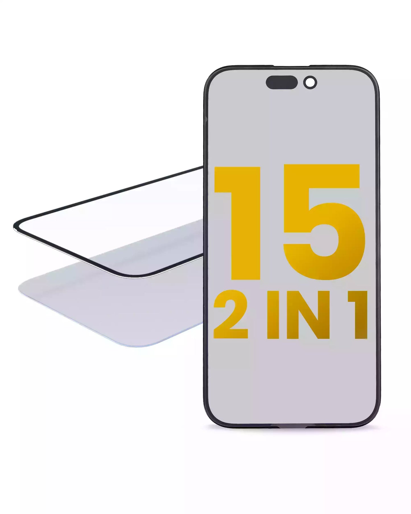 2 in 1 (Glass + OCA Pre-Installed) For iPhone 15 (OCA Master) (2 Pack)