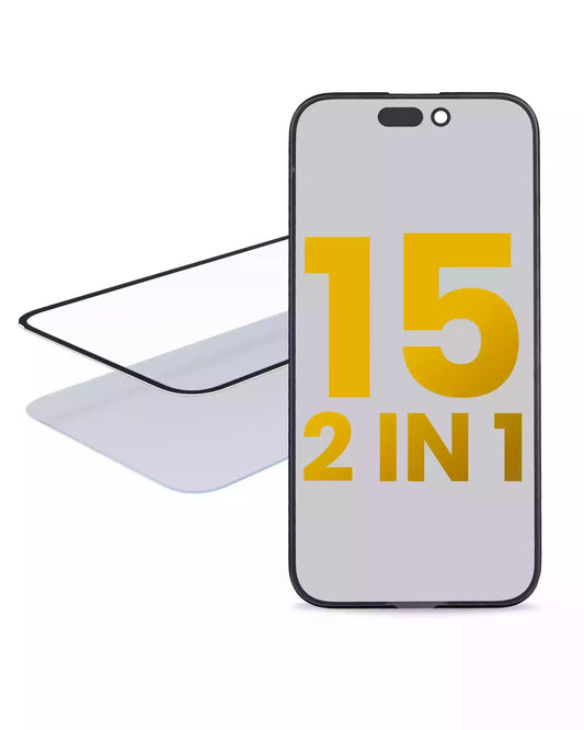 2 in 1 (Glass + OCA Pre-Installed) For iPhone 15 (OCA Master) (2 Pack)