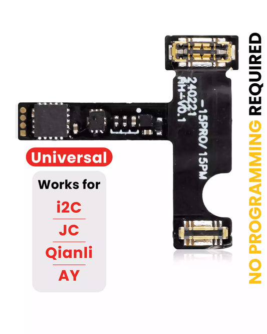 Pre-Programmed Universal Battery Tag-On Flex (Soldering Not Required) For iPhone 15 Pro / 15 Pro Max (AmpSentrix) (With I2C, JCID, Qianli)