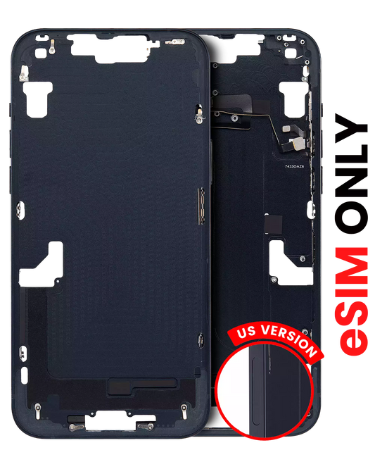 Mid-Frame Housing W/ Small Parts For iPhone 14 (US Version) (Aftermarket Plus) (Midnight)