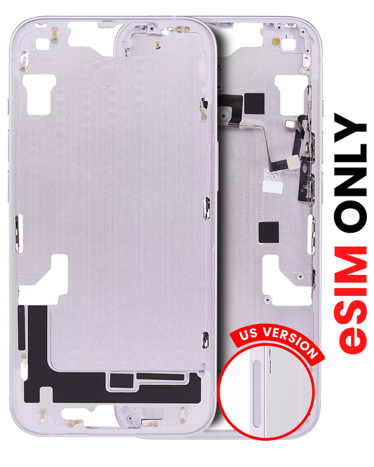 Mid-Frame Housing W/ Small Parts For iPhone 14 (US Version) (Aftermarket Plus) (Purple)