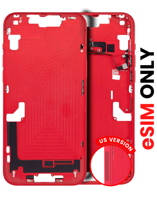 Mid-Frame Housing W/ Small Parts For iPhone 14 (US Version) (Aftermarket Plus) (Red)