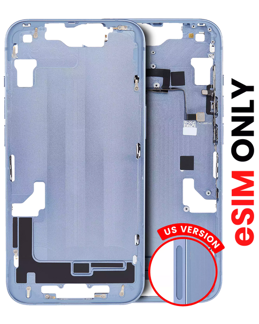 Mid-Frame Housing W/ Small Parts For iPhone 14 Plus (US Version) (Aftermarket Plus) (Blue)