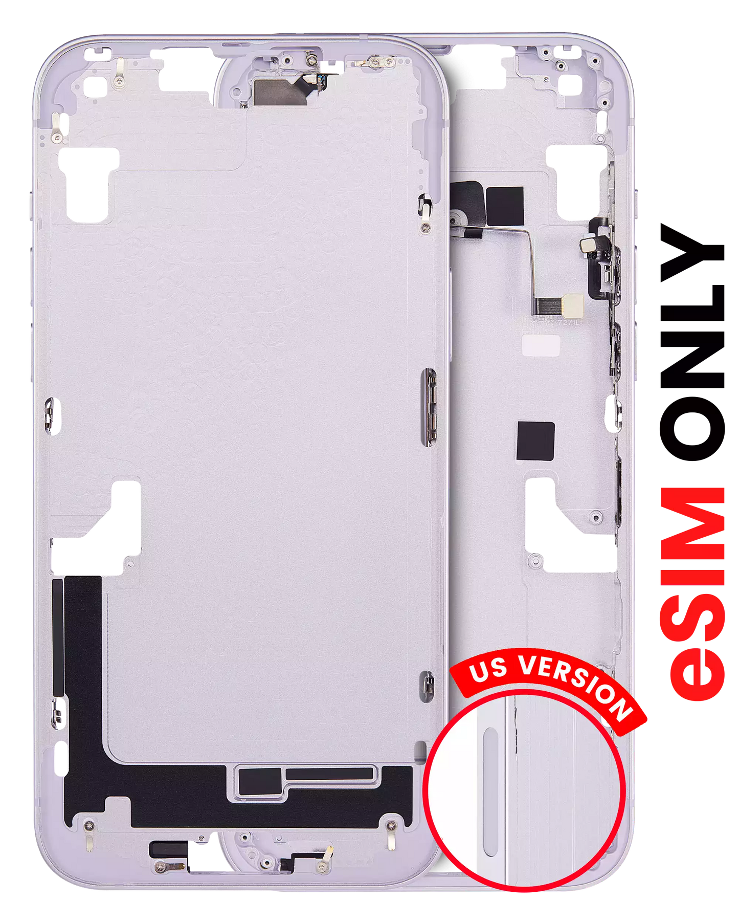 Mid-Frame Housing W/ Small Parts For iPhone 14 Plus (US Version) (Aftermarket Plus) (Purple)
