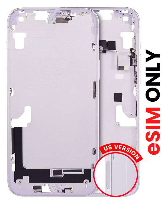 Mid-Frame Housing W/ Small Parts For iPhone 14 Plus (US Version) (Aftermarket Plus) (Purple)