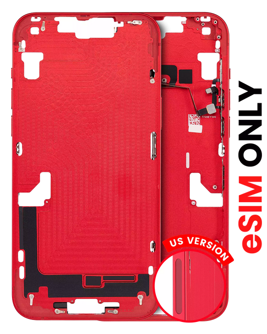 Mid-Frame Housing W/ Small Parts For iPhone 14 Plus (US Version) (Aftermarket Plus) (Red)