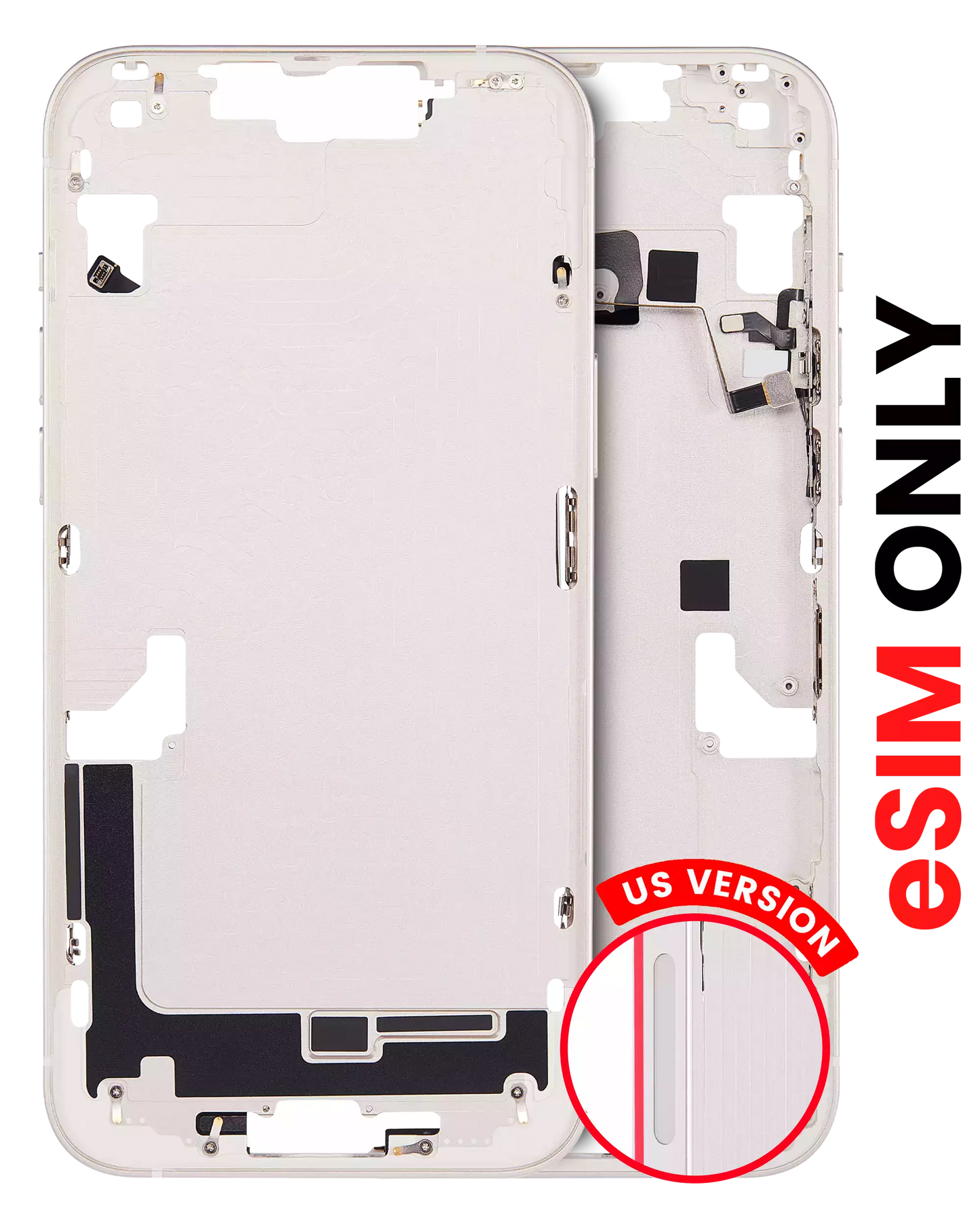 Mid-Frame Housing W/ Small Parts For iPhone 14 Plus (US Version) (Aftermarket Plus) (Starlight)