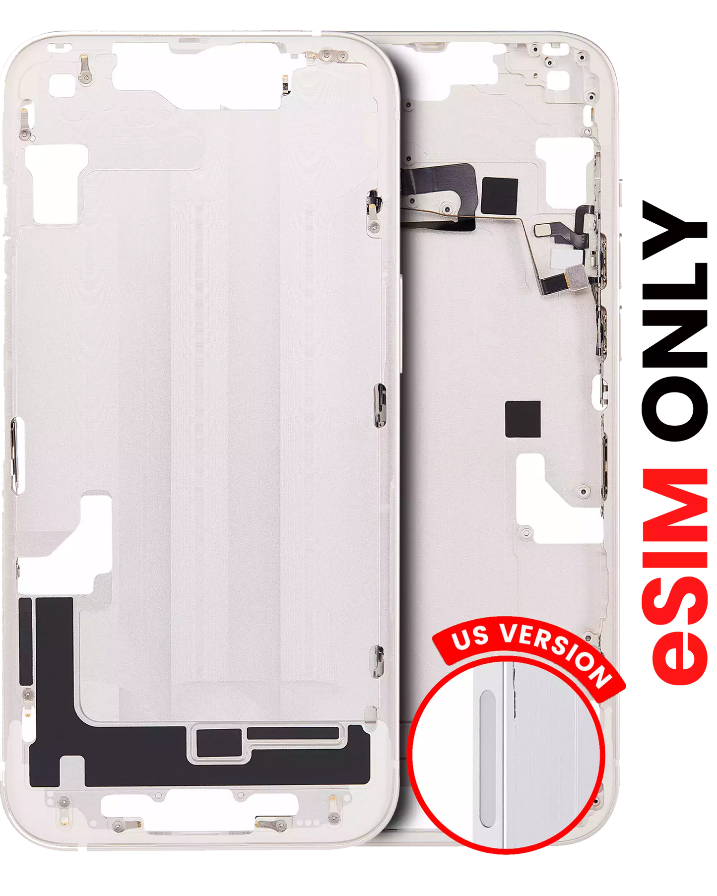 Mid-Frame Housing W/ Small Parts For iPhone 14 (US Version) (Aftermarket Plus) (Starlight)