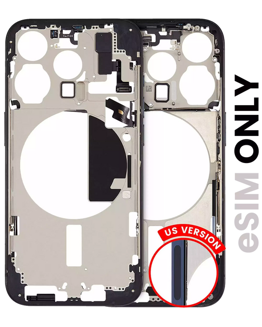 Mid-Frame Housing W/ Small Parts For iPhone 15 Pro (US Version) (Used OEM Pull: Grade B) (Blue Titanium)