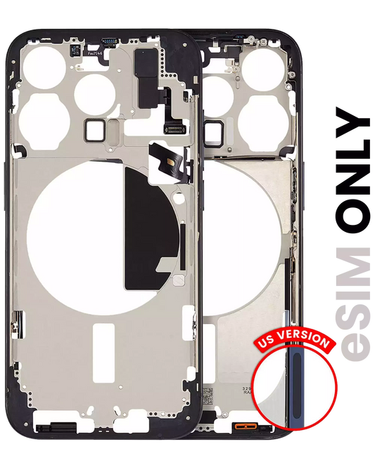 Mid-Frame Housing W/ Small Parts For iPhone 15 Pro (US Version) (Used OEM Pull: Grade A) (Blue Titanium)
