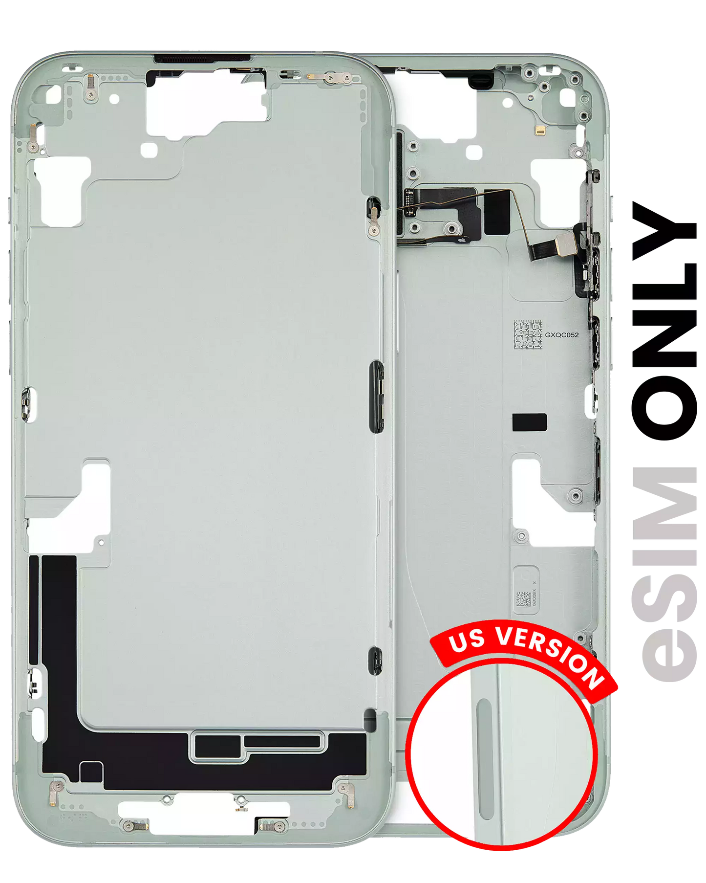 Mid-Frame Housing W/ Small Parts For iPhone 15 Plus (US Version) (Used OEM Pull: Grade A) (Green)