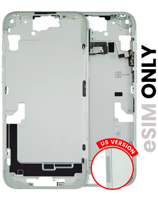 Mid-Frame Housing W/ Small Parts For iPhone 15 Plus (US Version) (Used OEM Pull: Grade A) (Green)