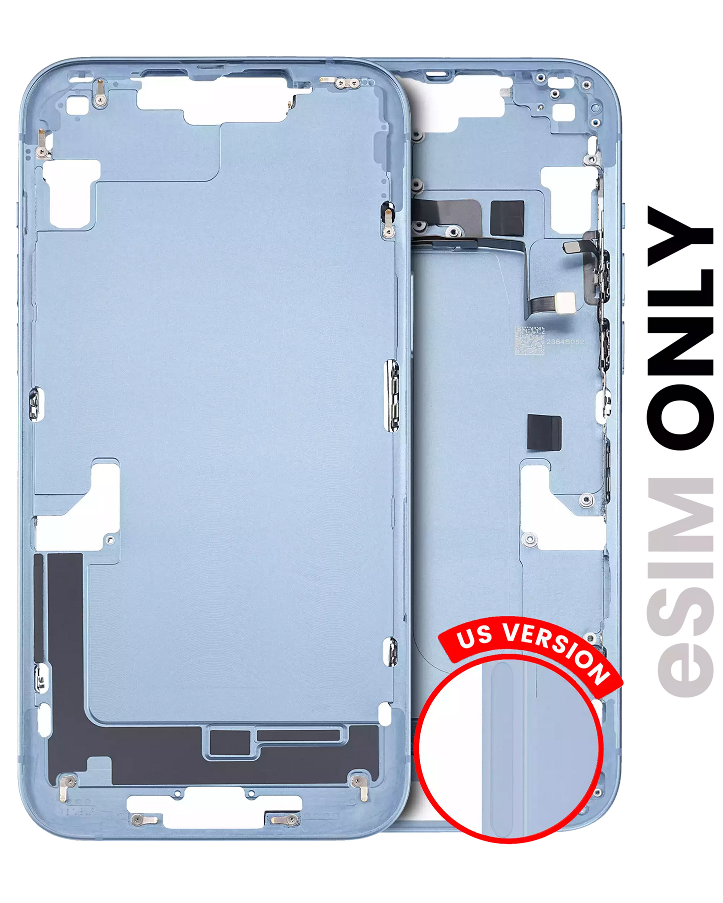 Mid-Frame Housing W/ Small Parts For iPhone 14 Plus (US Version) (Used OEM Pull: Grade B) (Blue)