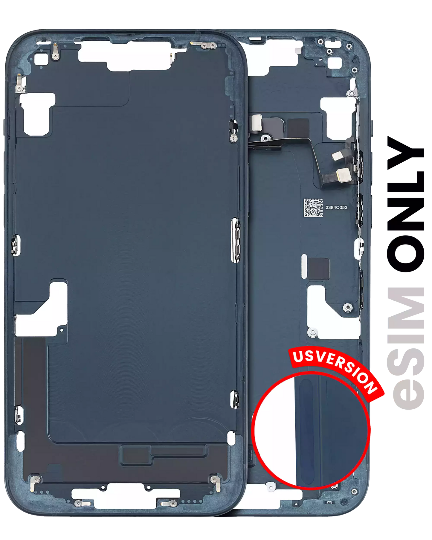 Mid-Frame Housing W/ Small Parts For iPhone 14 Plus (US Version) (Used OEM Pull: Grade B) (Midnight)