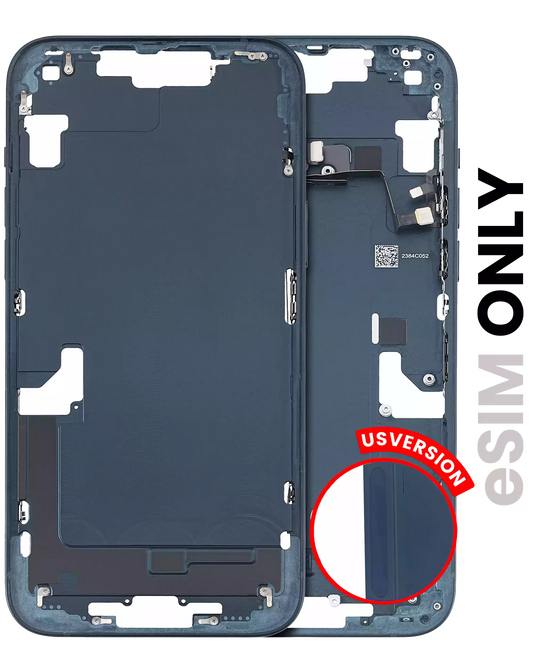 Mid-Frame Housing W/ Small Parts For iPhone 14 Plus (US Version) (Used OEM Pull: Grade B) (Midnight)
