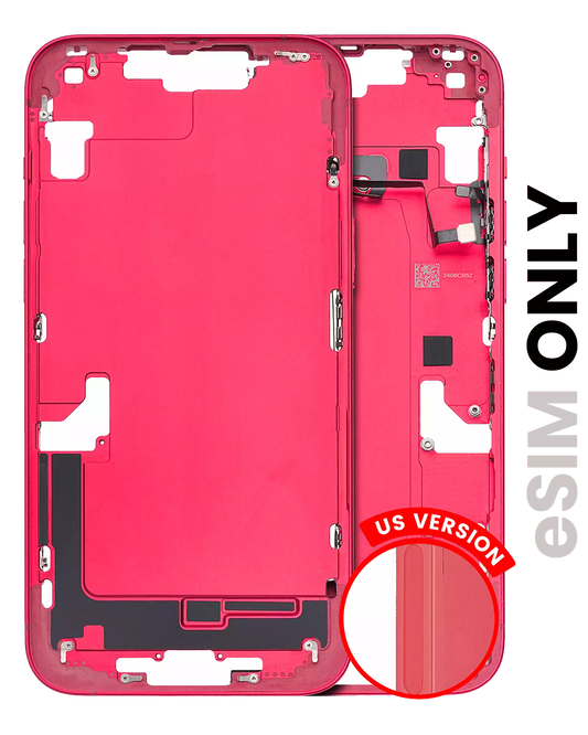 Mid-Frame Housing W/ Small Parts For iPhone 14 Plus (US Version) (Used OEM Pull: Grade A) (Red)
