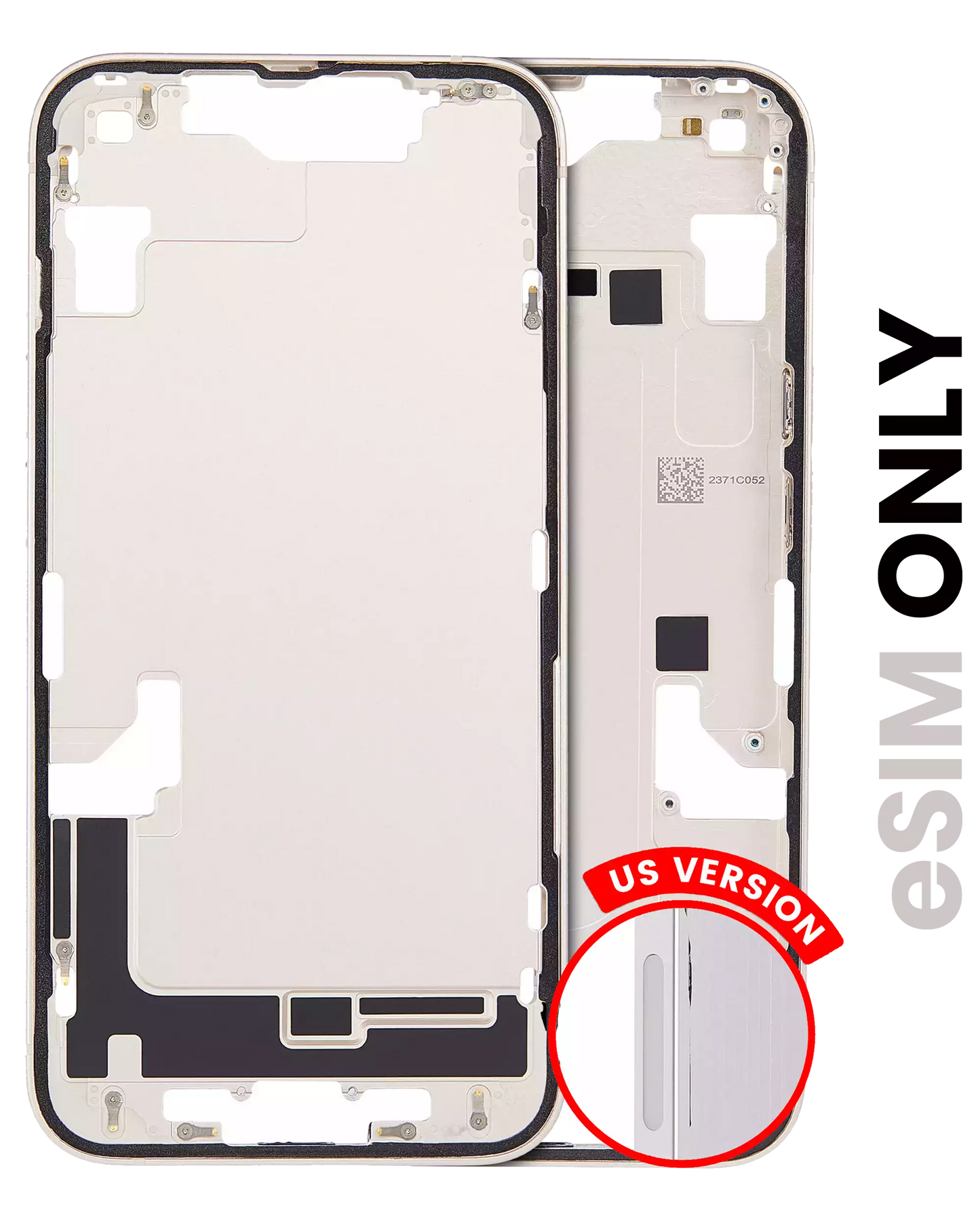 Mid-Frame Housing W/ Small Parts For iPhone 14 (US Version) (Used OEM Pull: Grade A) (Starlight)