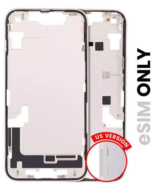 Mid-Frame Housing W/ Small Parts For iPhone 14 (US Version) (Used OEM Pull: Grade A) (Starlight)