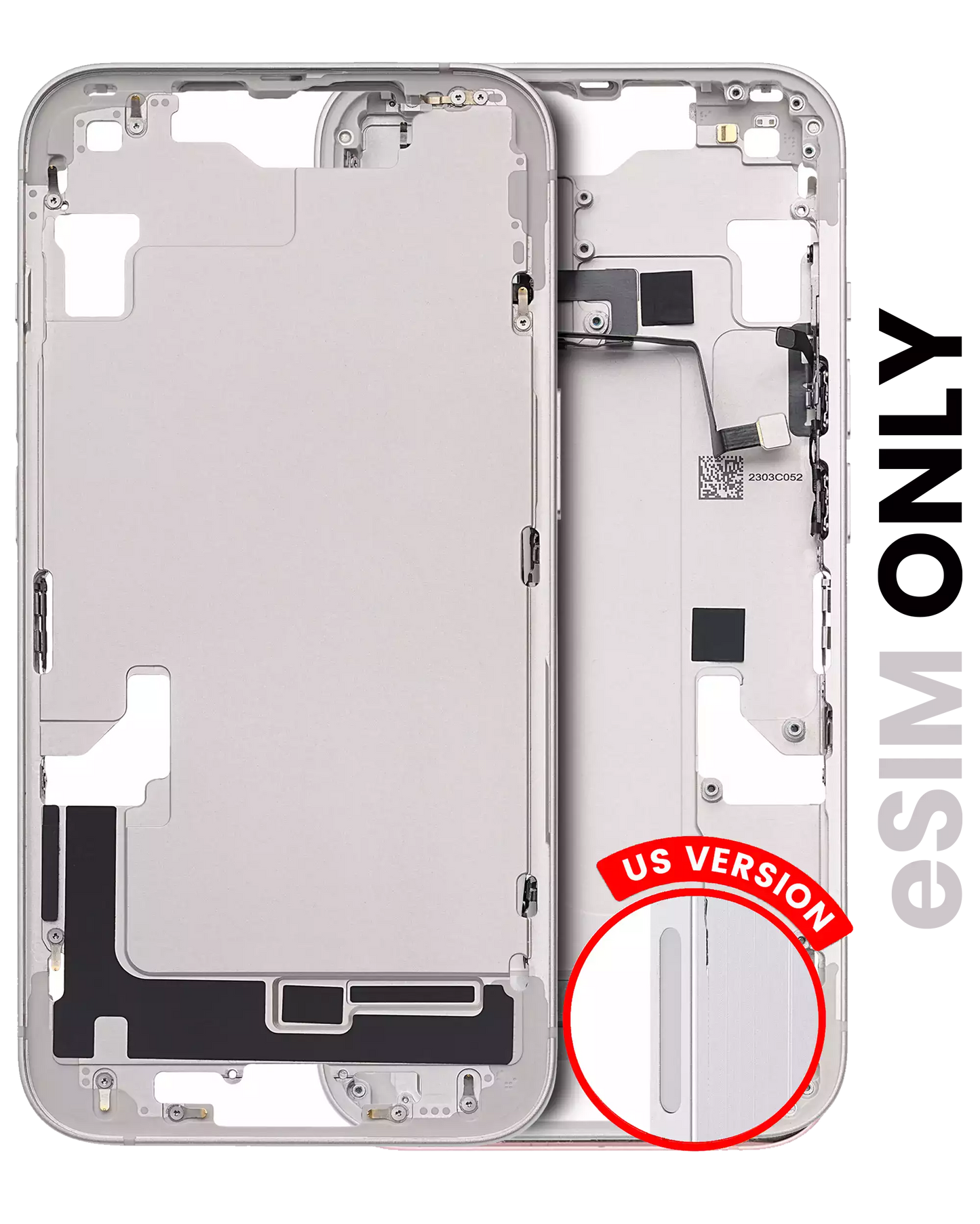 Mid-Frame Housing W/ Small Parts For iPhone 14 (US Version) (Used OEM Pull: Grade B) (Starlight)