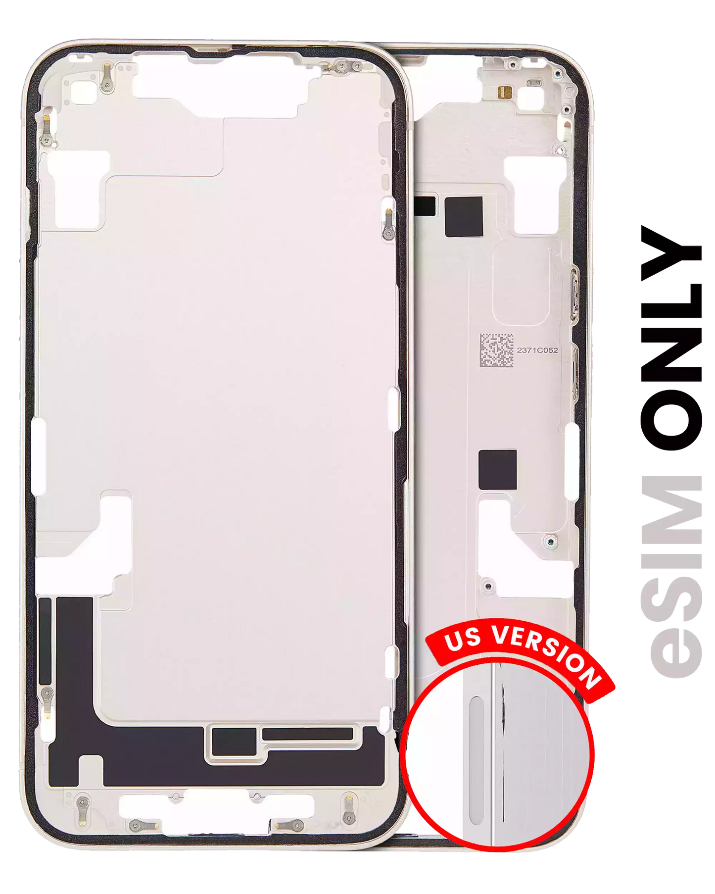 Mid-Frame Housing W/ Small Parts For iPhone 14 (US Version) (Used OEM Pull: Grade C) (Starlight)
