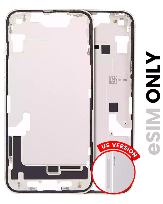 Mid-Frame Housing W/ Small Parts For iPhone 14 (US Version) (Used OEM Pull: Grade C) (Starlight)