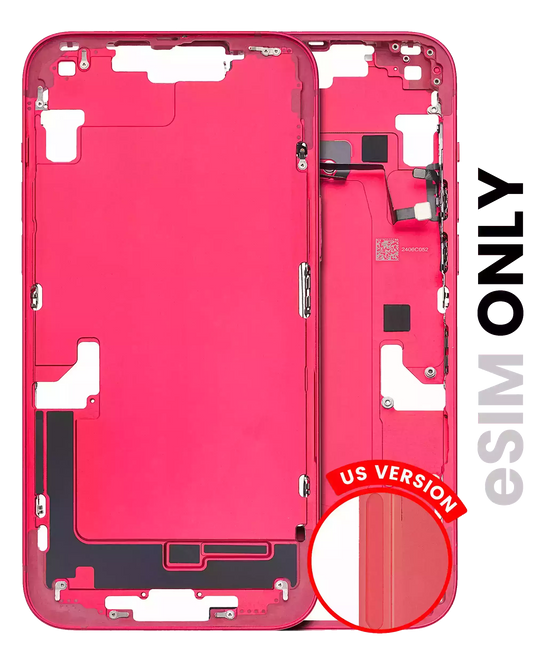 Mid-Frame Housing W/ Small Parts For iPhone 14 Plus (US Version) (Used OEM Pull: Grade B) (Red)