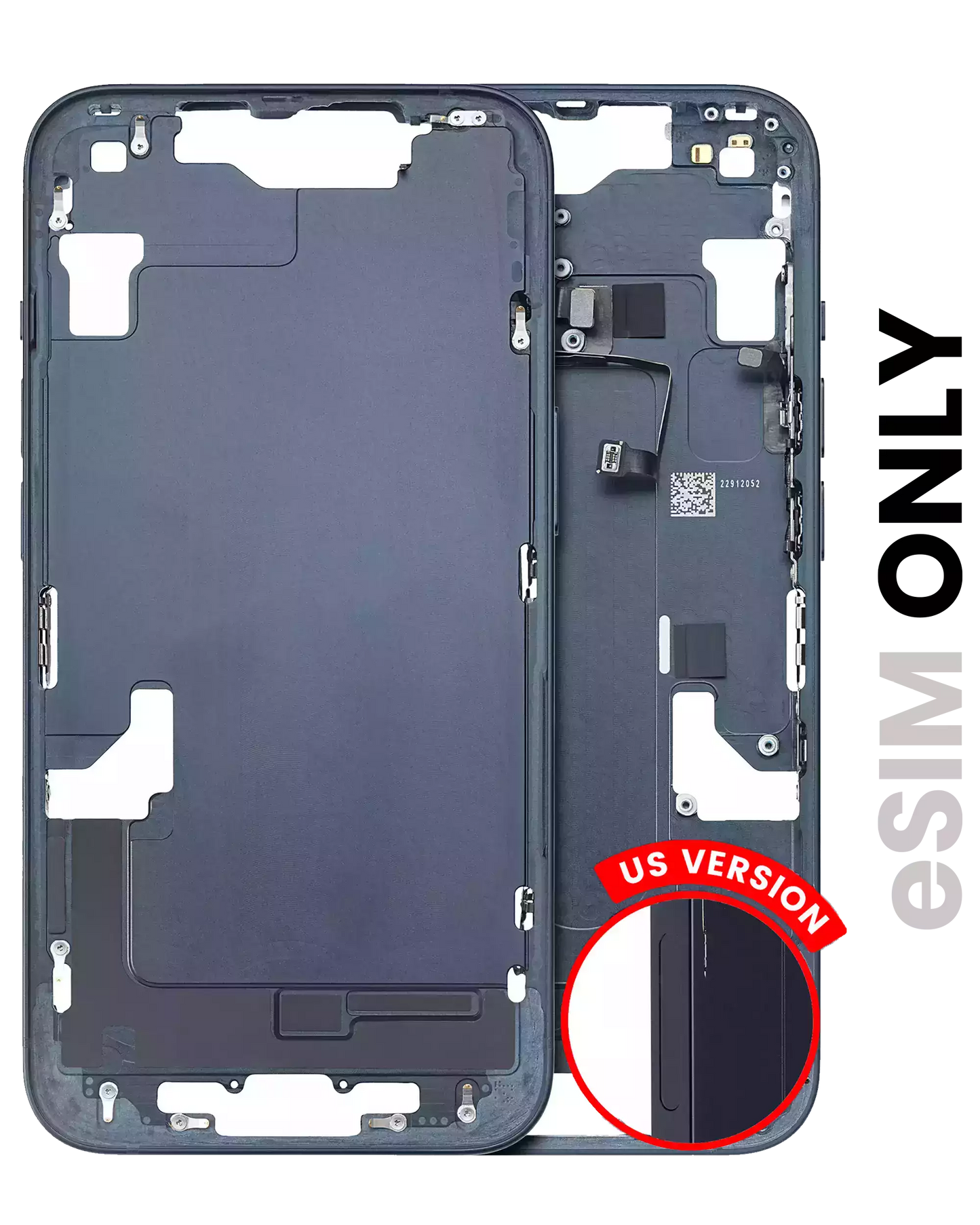 Mid-Frame Housing W/ Small Parts For iPhone 14 (US Version) (Used OEM Pull: Grade C) (Midnight)