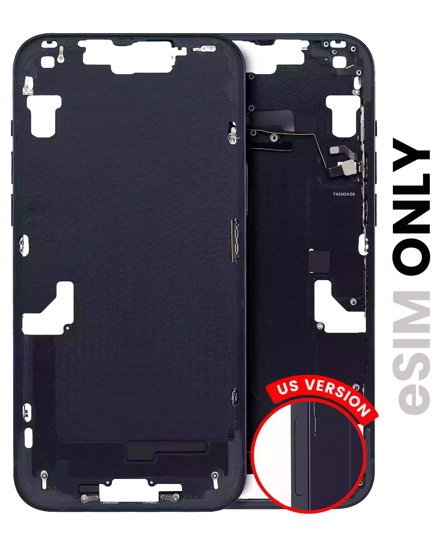 Mid-Frame Housing W/ Small Parts For iPhone 14 Plus (US Version) (Used OEM Pull: Grade C) (Midnight)