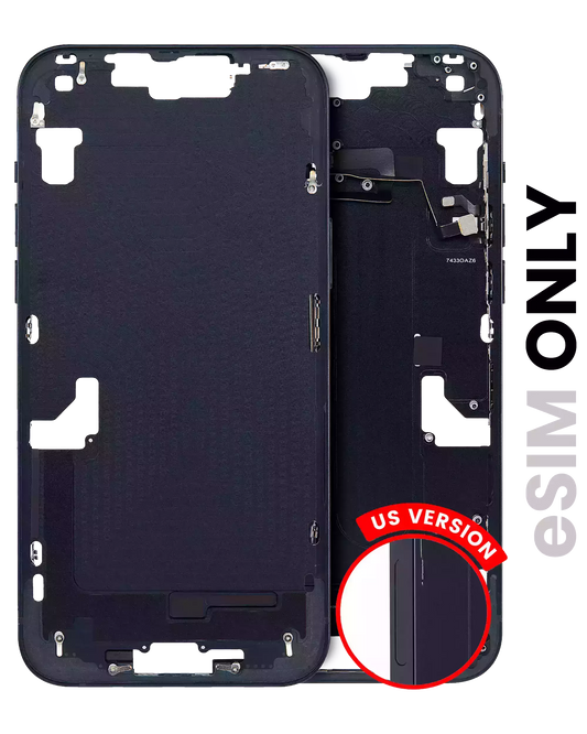 Mid-Frame Housing W/ Small Parts For iPhone 14 Plus (US Version) (Used OEM Pull: Grade C) (Midnight)
