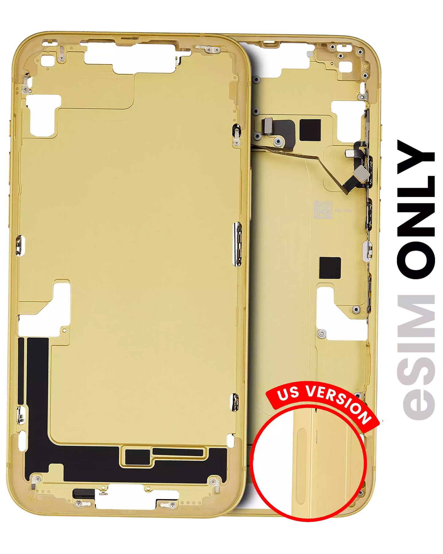 Mid-Frame Housing W/ Small Parts For iPhone 14 Plus (US Version) (Used OEM Pull: Grade A) (Yellow)