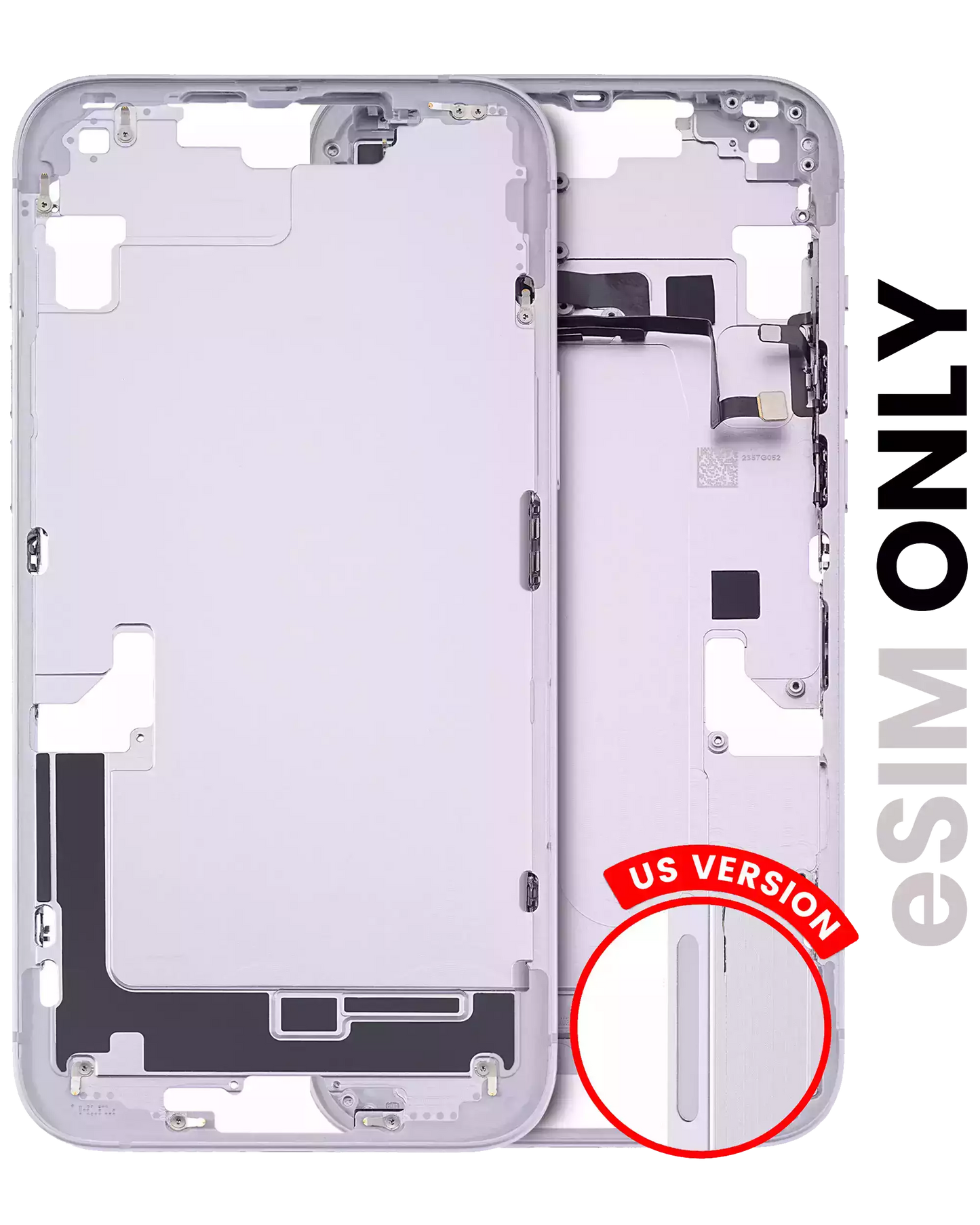 Mid-Frame Housing W/ Small Parts For iPhone 14 Plus (US Version) (Used OEM Pull: Grade C) (Purple)