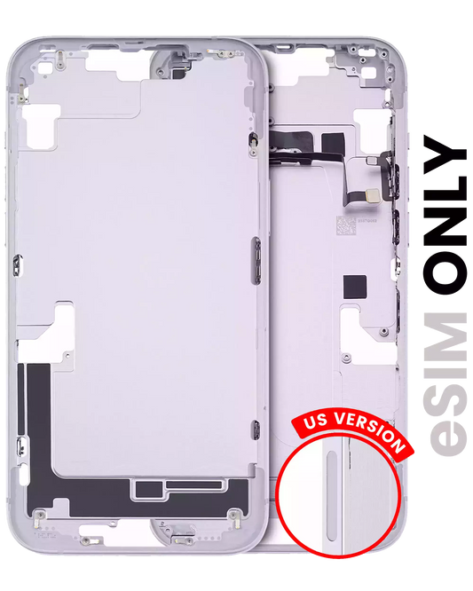 Mid-Frame Housing W/ Small Parts For iPhone 14 Plus (US Version) (Used OEM Pull: Grade C) (Purple)