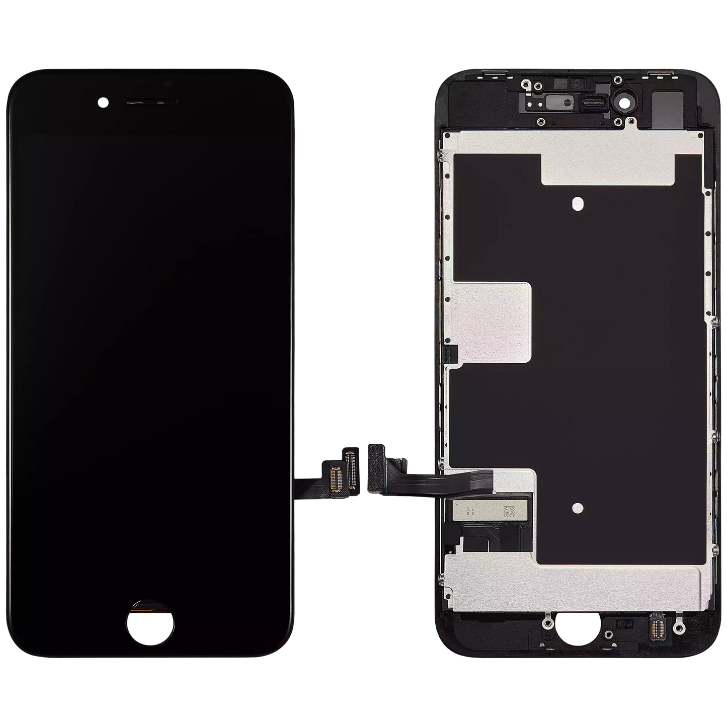 LCD Assembly With Steel Plate For iPhone 8 / SE (2020 / 2022) (Aftermarket: AQ7) (Black)