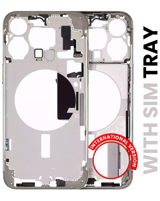 Mid-Frame Housing W/ Small Parts For iPhone 15 Pro Max (EU / Global Version) (Used OEM Pull: Grade A) (Natural Titanium)