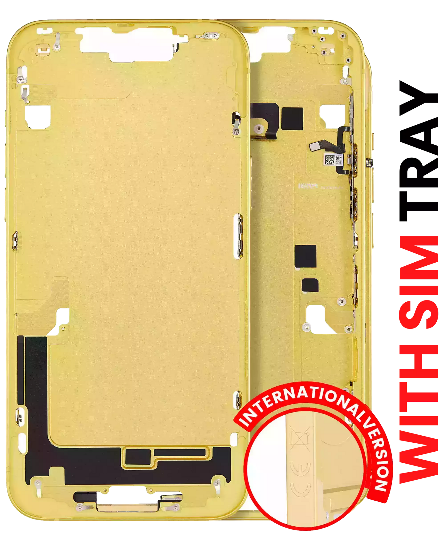 Mid-Frame Housing W/ Small Parts For iPhone 14 Plus (EU / Global Version) (Aftermarket Plus) (Yellow)