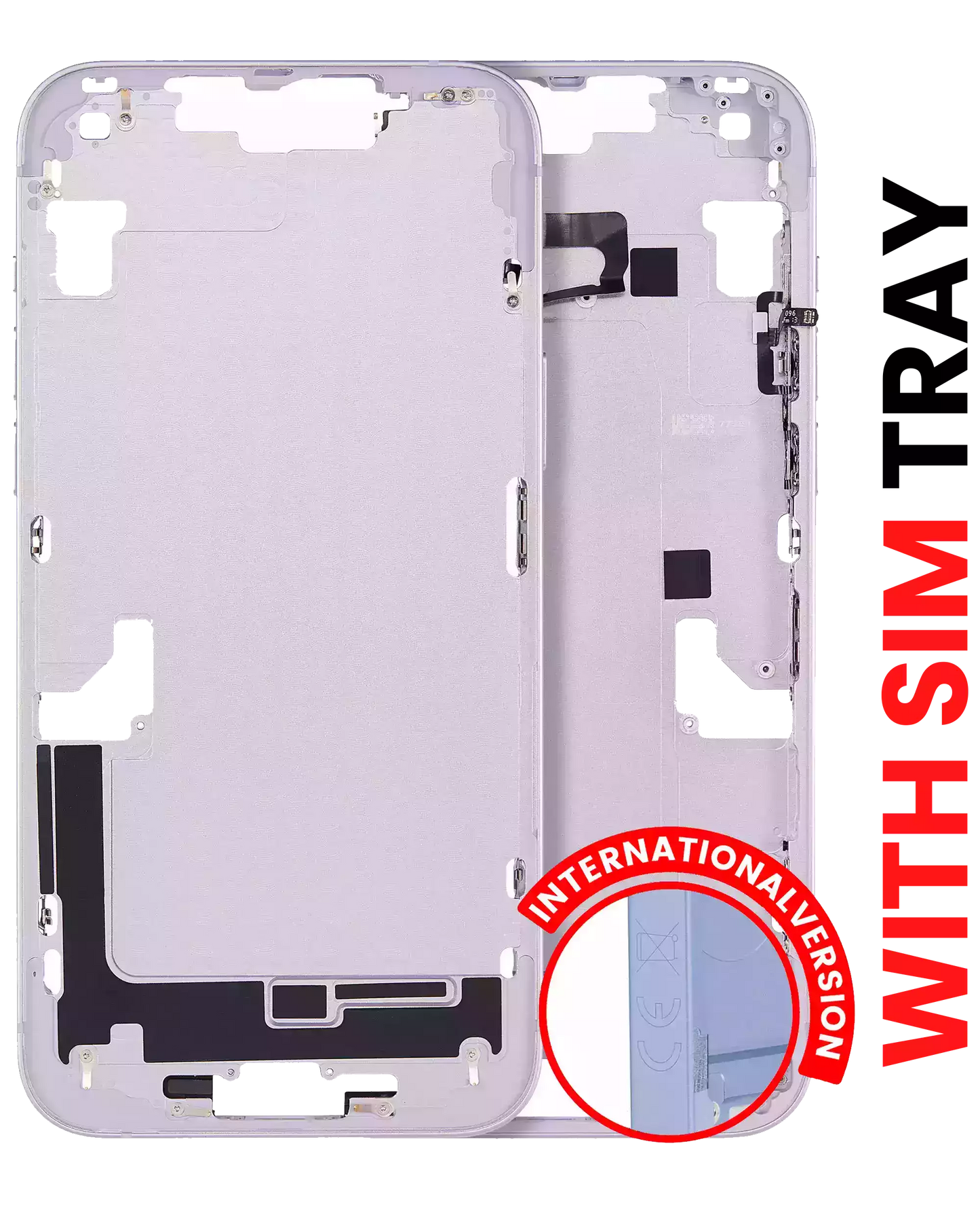 Mid-Frame Housing W/ Small Parts For iPhone 14 Plus (EU / Global Version) (Aftermarket Plus) (Purple)