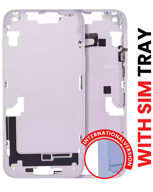 Mid-Frame Housing W/ Small Parts For iPhone 14 Plus (EU / Global Version) (Aftermarket Plus) (Purple)