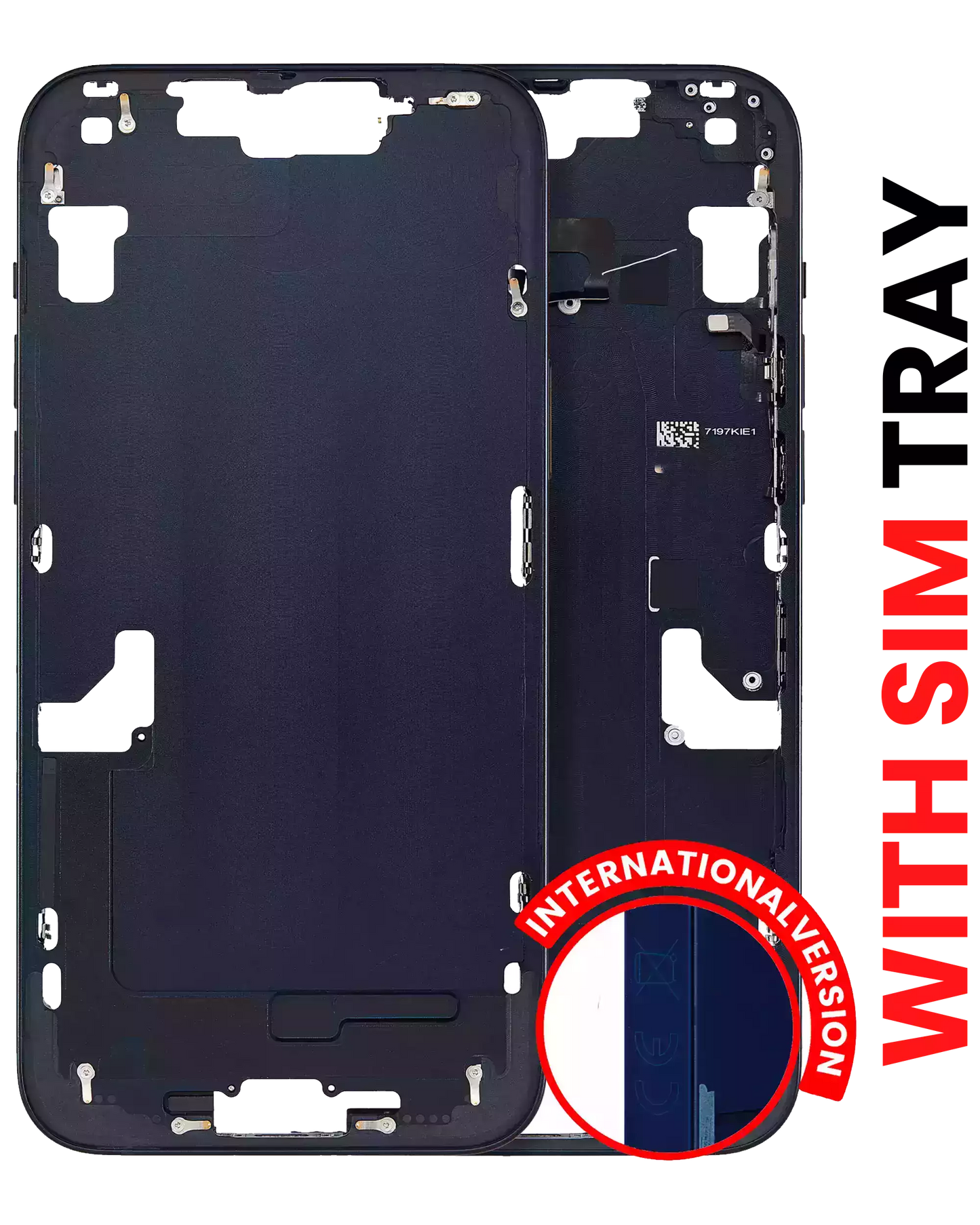 Mid-Frame Housing W/ Small Parts For iPhone 14 Plus (EU / Global Version) (Aftermarket Plus) (Midnight)