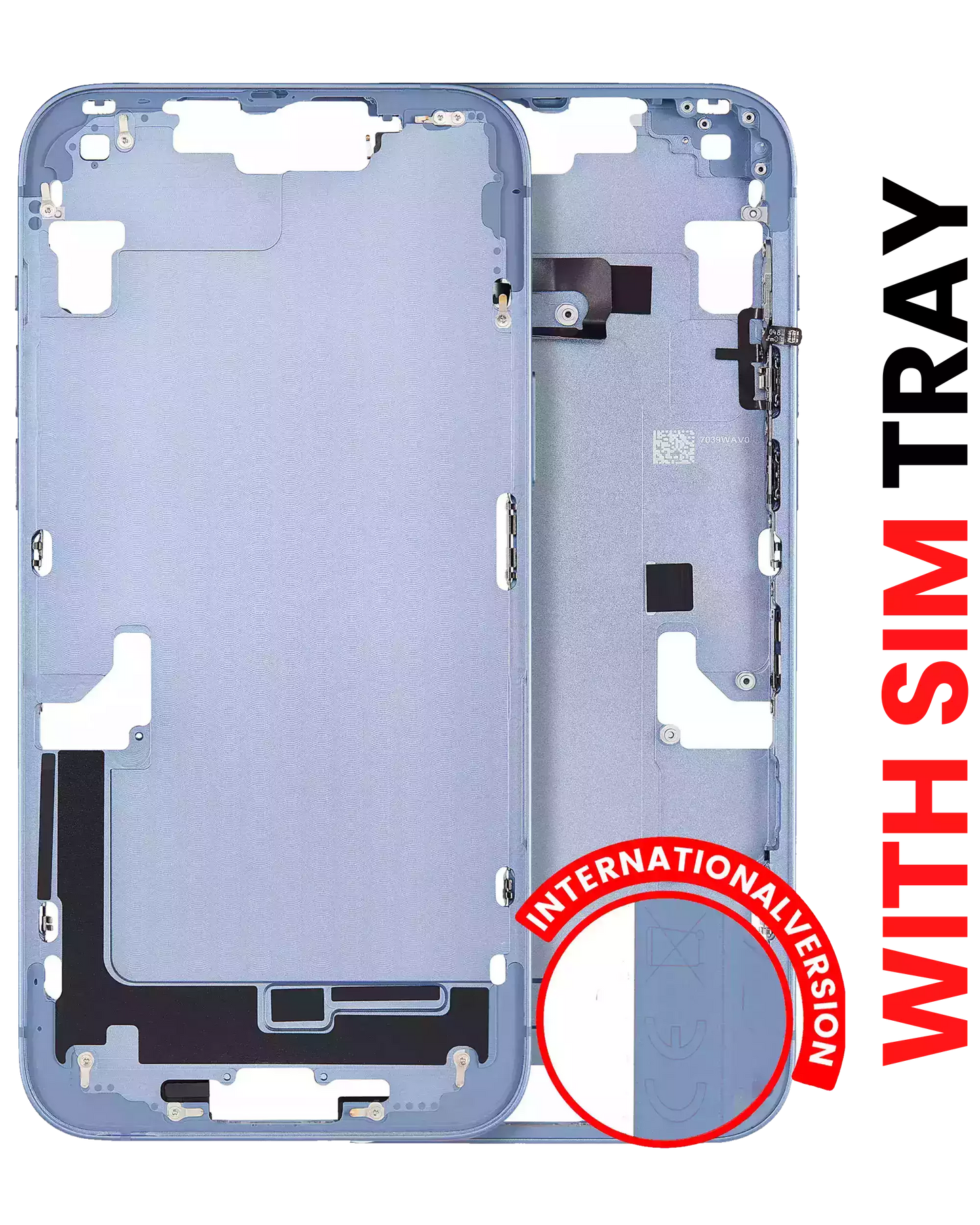 Mid-Frame Housing W/ Small Parts For iPhone 14 Plus (EU / Global Version) (Aftermarket Plus) (Blue)