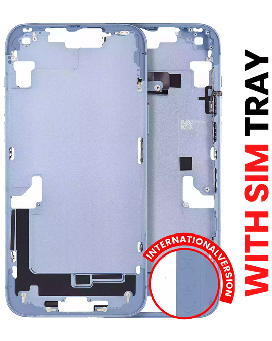 Mid-Frame Housing W/ Small Parts For iPhone 14 Plus (EU / Global Version) (Aftermarket Plus) (Blue)
