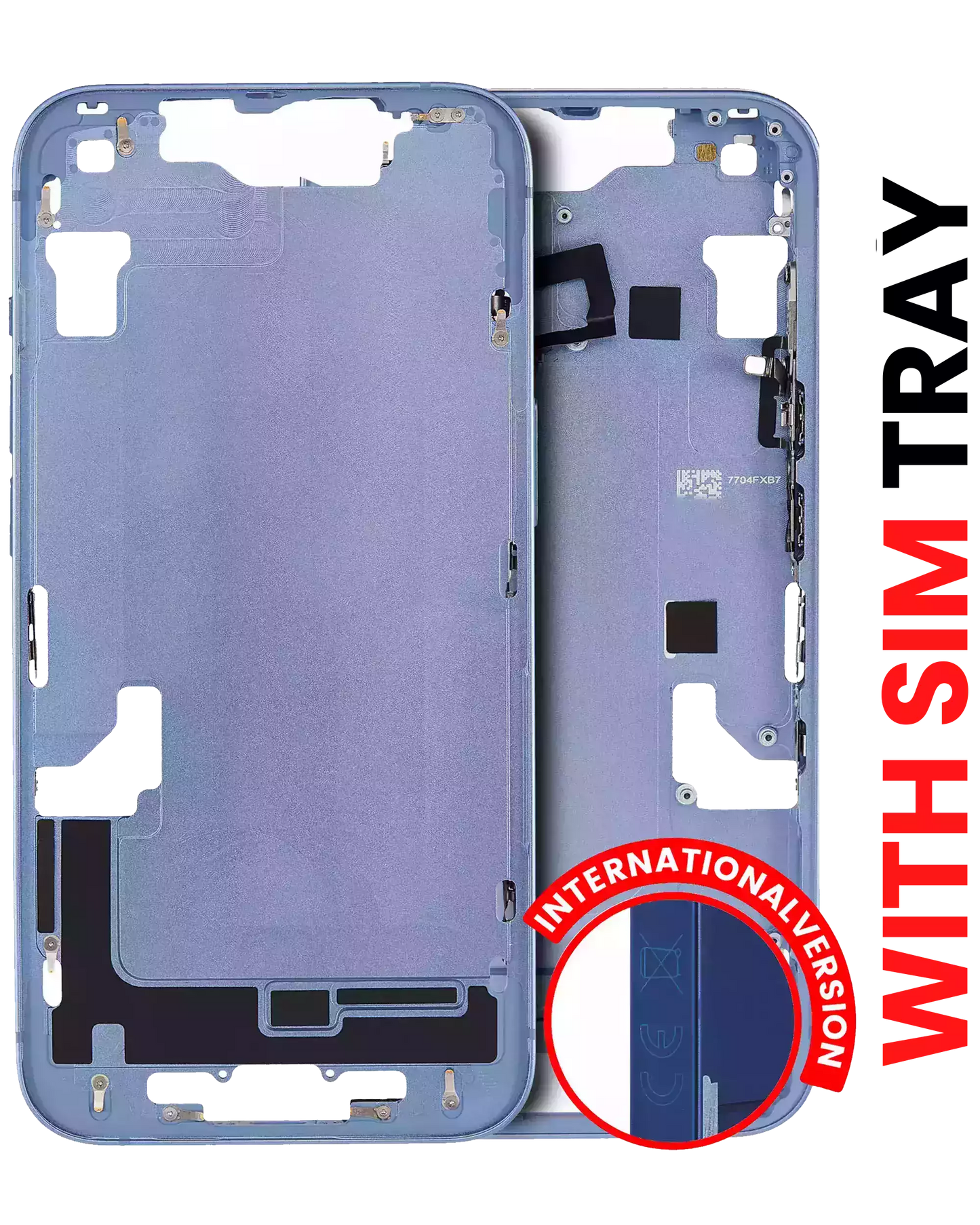 Mid-Frame Housing W/ Small Parts For iPhone 14 (EU / Global Version) (Aftermarket Plus) (Blue)