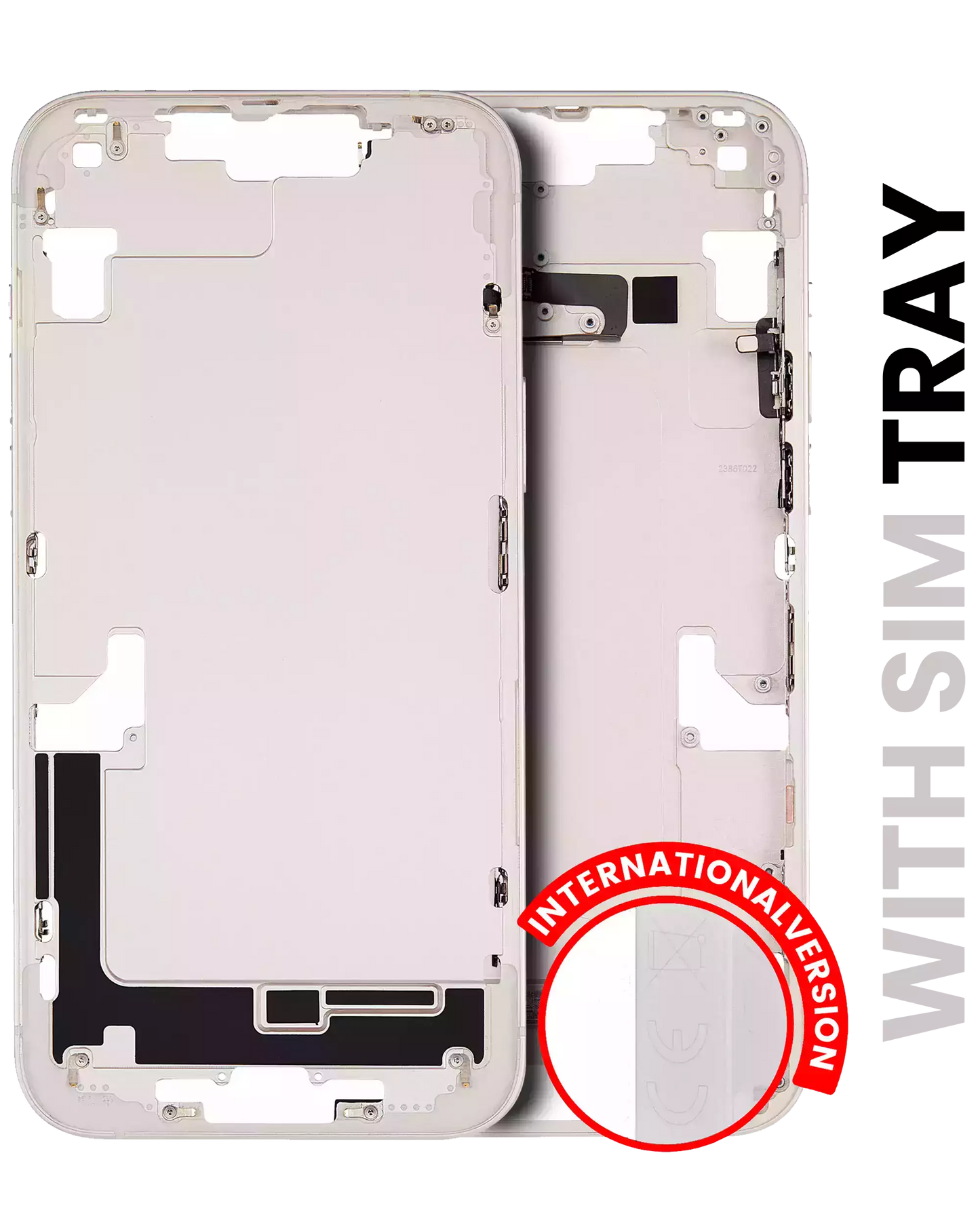 Mid-Frame Housing W/ Small Parts For iPhone 14 Plus (EU / Global Version) (Used OEM Pull: Grade A) (Starlight)