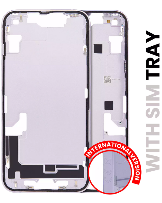 Mid-Frame Housing W/ Small Parts For iPhone 14 (EU / Global Version) (Used OEM Pull: Grade A) (Purple)