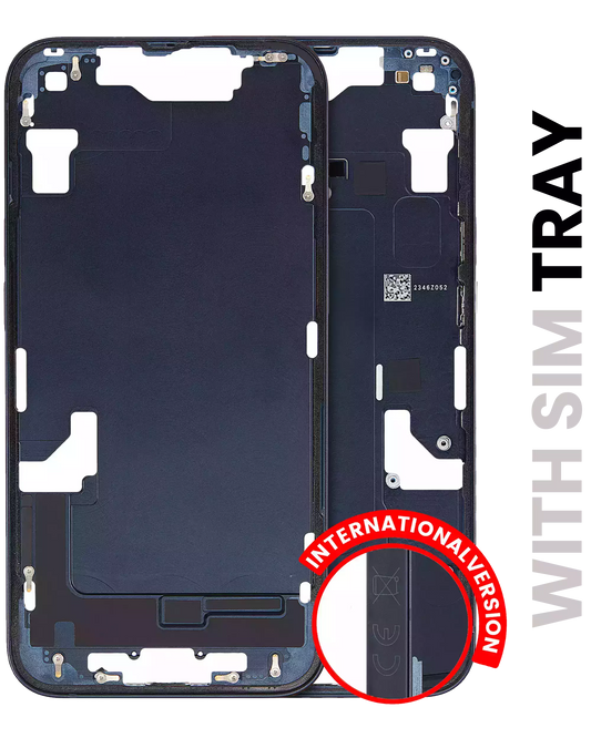 Mid-Frame Housing W/ Small Parts For iPhone 14 (EU / Global Version) (Used OEM Pull: Grade A) (Midnight)